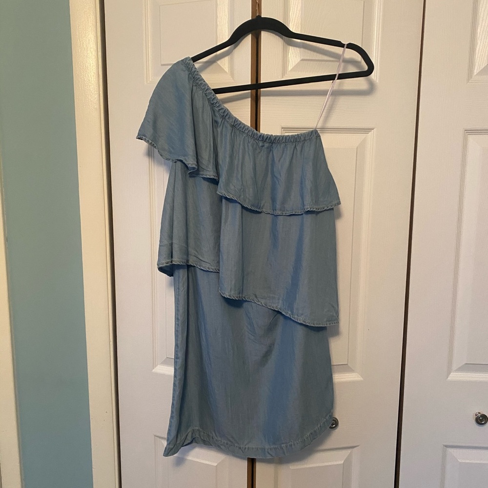 Chelsea28 One Sleeve Chambray Dress